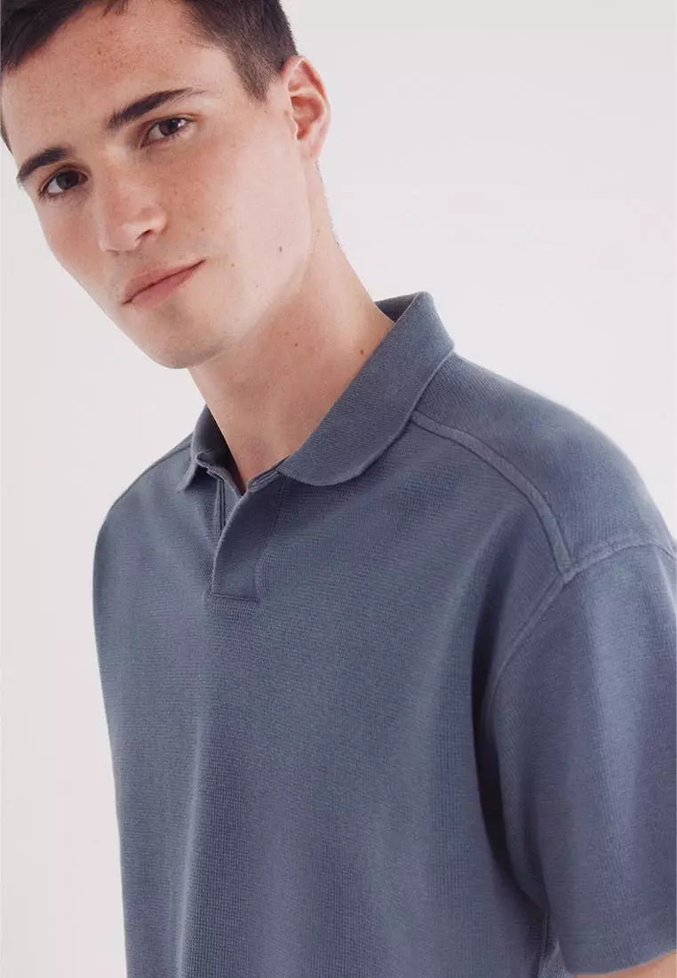Regular Fit Waffle Structure Polo